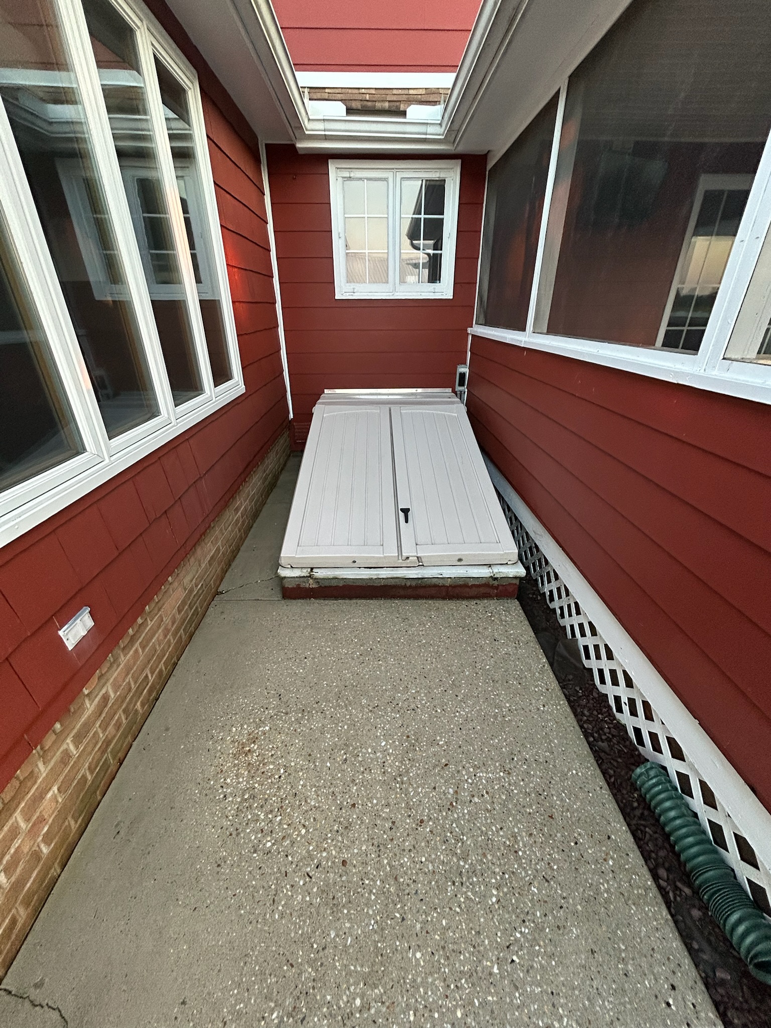 Patio storage cover after cleaning