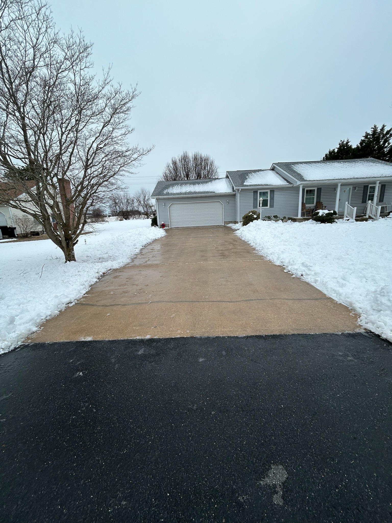Cleared driveway after service