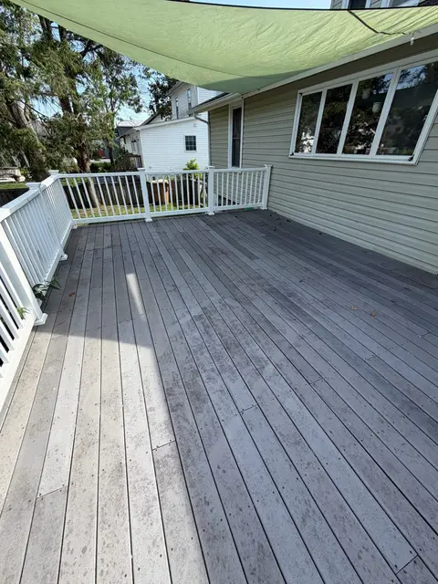 Composite deck before cleaning