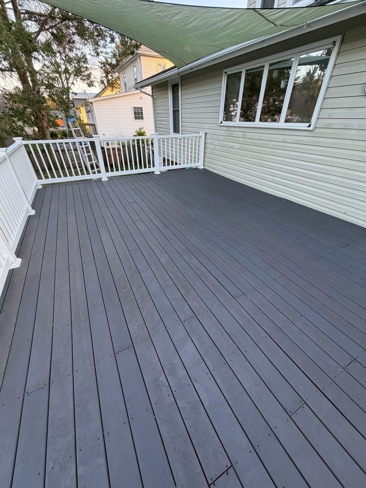 Composite deck after power washing in Milford Delaware