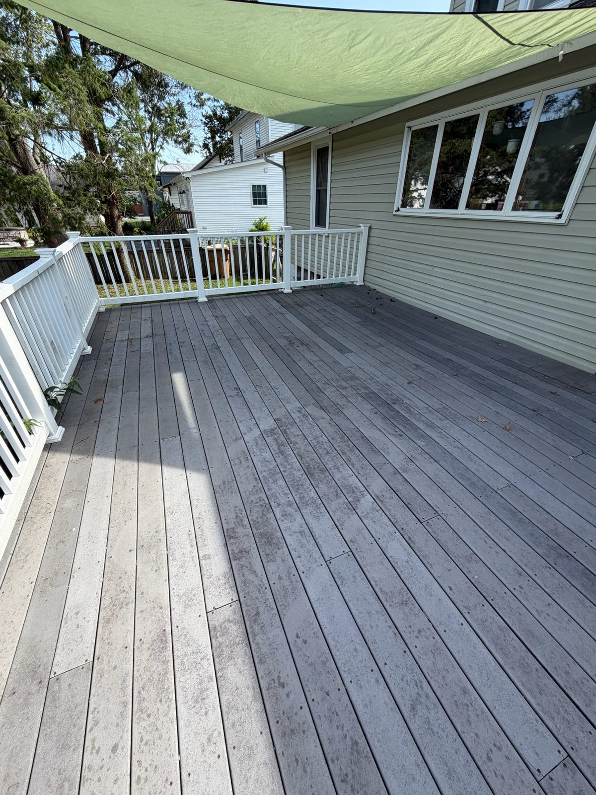 Composite deck before power washing in Milford Delaware