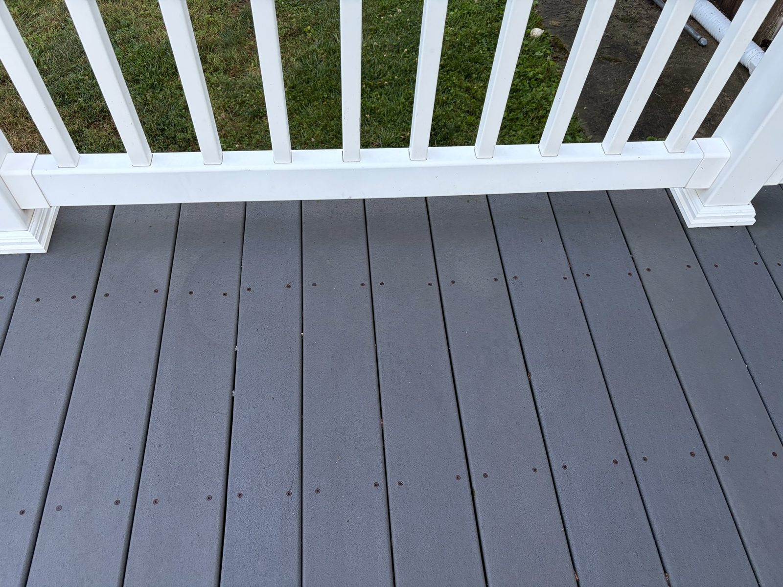 Composite deck boards after power washing in Milford Delaware