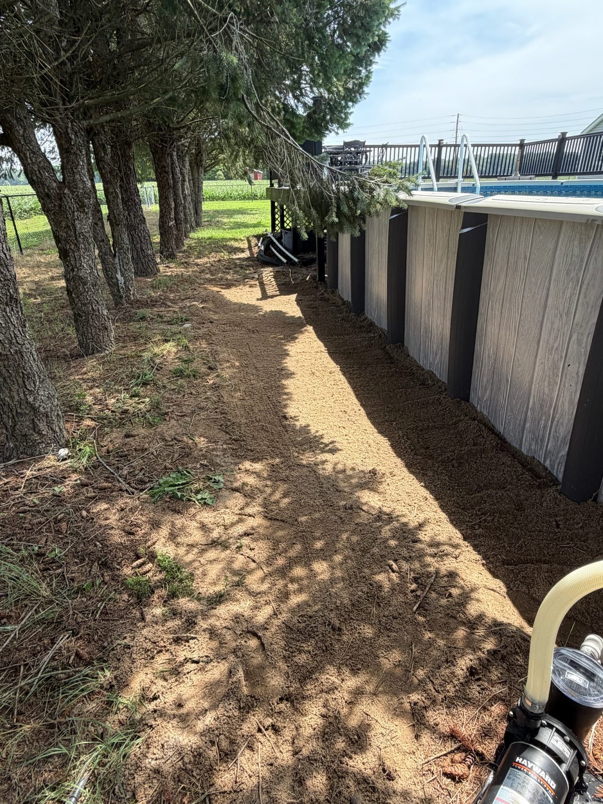 Pool equipment area after exterior cleanup in Milford Delaware